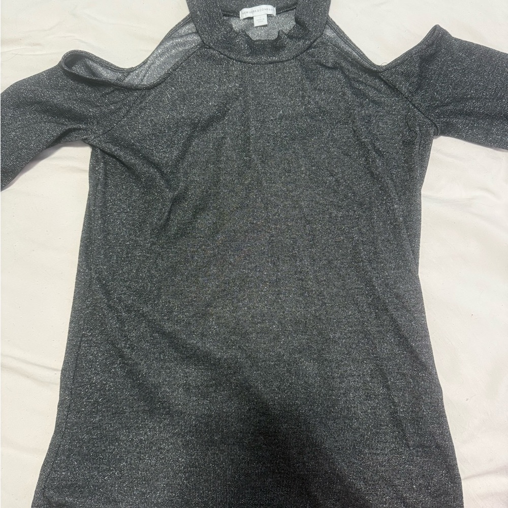 New York & Company Metallic Knit Top